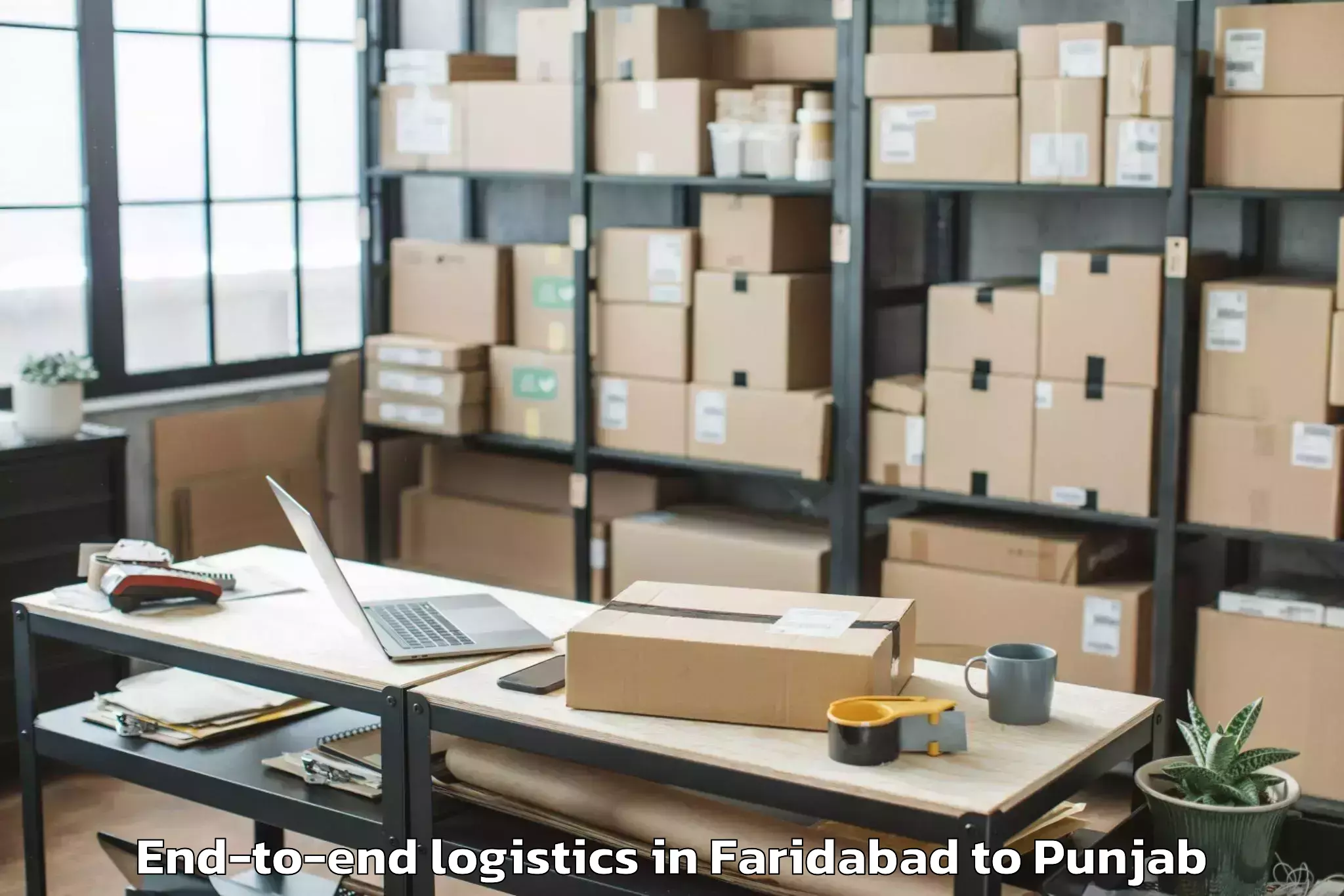 Book Faridabad to Raja Sansi Airport Atq End To End Logistics Online